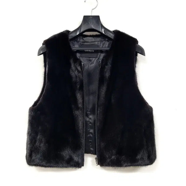 [BUNJANG] Goldple Napa Mink Fur Zip-Up Vest K743 / +Goldple 골드플 나파밍크 퍼 집업 베스트 K743