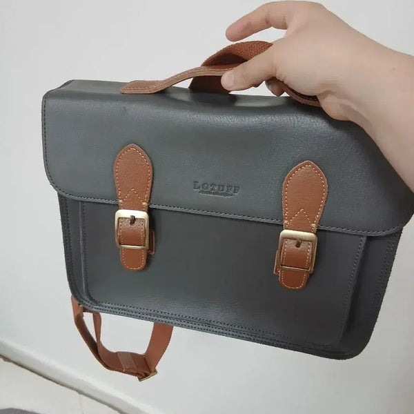 [BUNJANG] LOTUFF Shoulder Bag Grey Leather Detail / 로터프 가방 숄더백 그레이