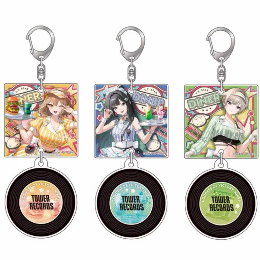 [BUNJANG] Nihon Falcom Tower Records Collaboration Acrylic Keychain / [예약공구] 니케 공식 타워레코드 콜라보 아크릴 키홀더 3종
