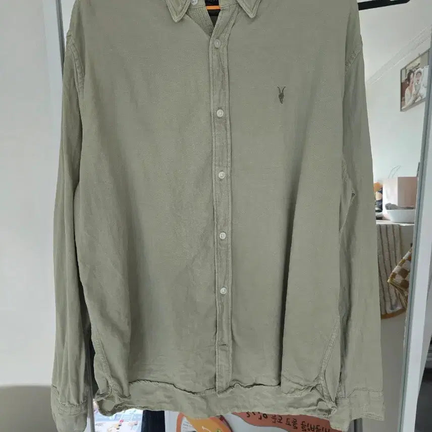 [BUNJANG] All Saints Khaki L Shirt / 올세인츠 카키 남방 L