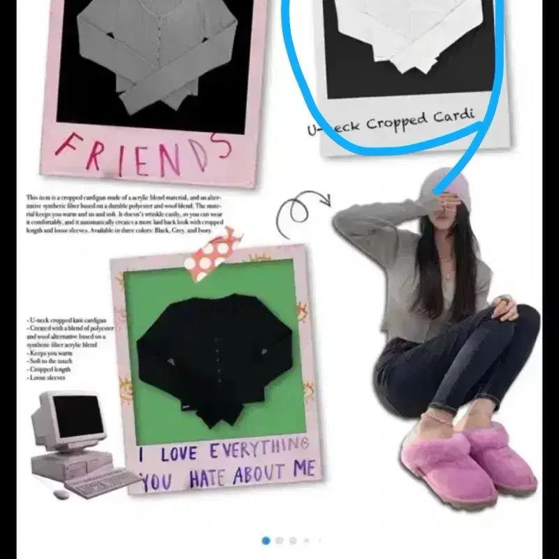 [BUNJANG] Pale Jade U-Neck Cropped Cardigan Ivory / 페일제이드 U넥 크롭 가디건 아이보리
