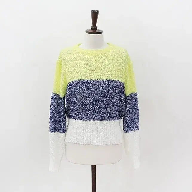 [BUNJANG] MyBani Colorblock Semi-Cropped Knit / 마이바니 배색 세미크롭 니트