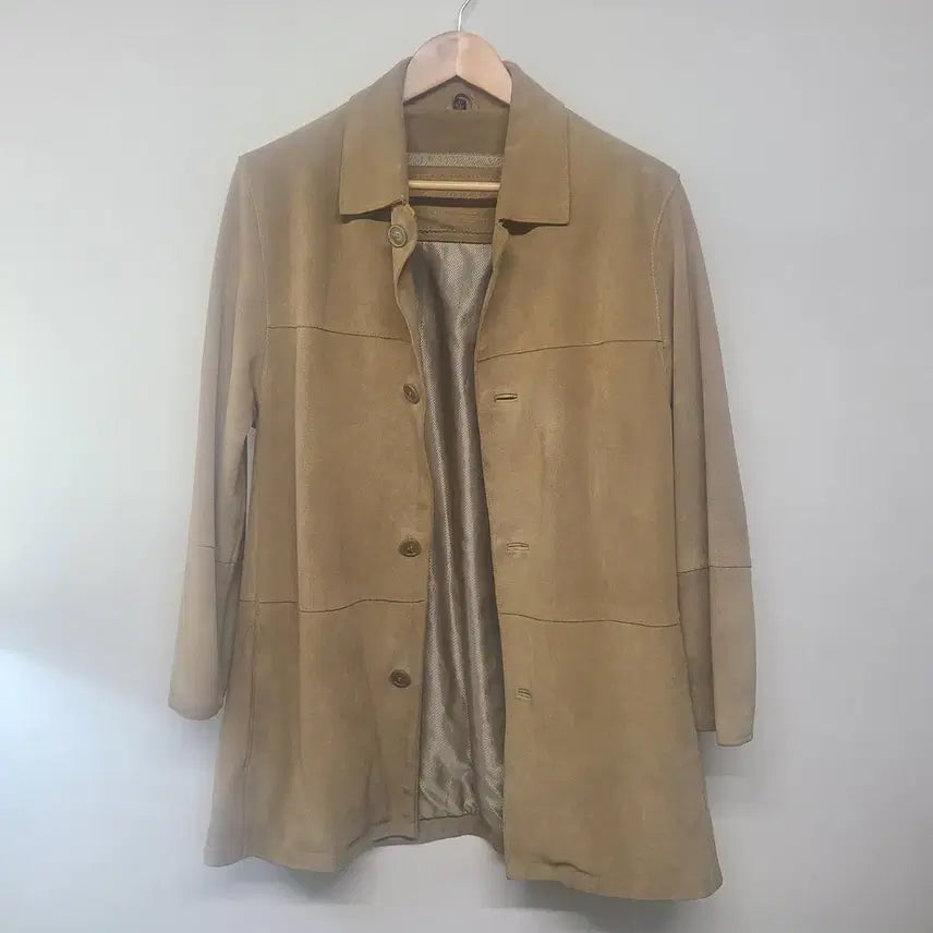 [BUNJANG] Suede Beige Coat / 쌔무재질의 코트, 베이지색