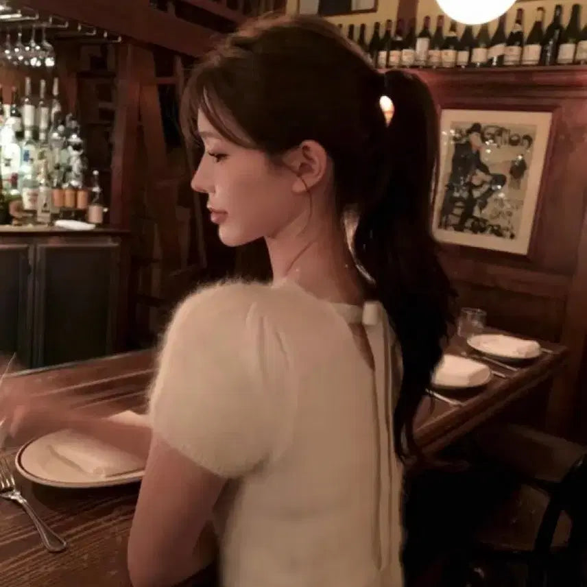 [BUNJANG] Shopminette Belle Half Knit White / 샵미네트 벨 하프 니트 화이트