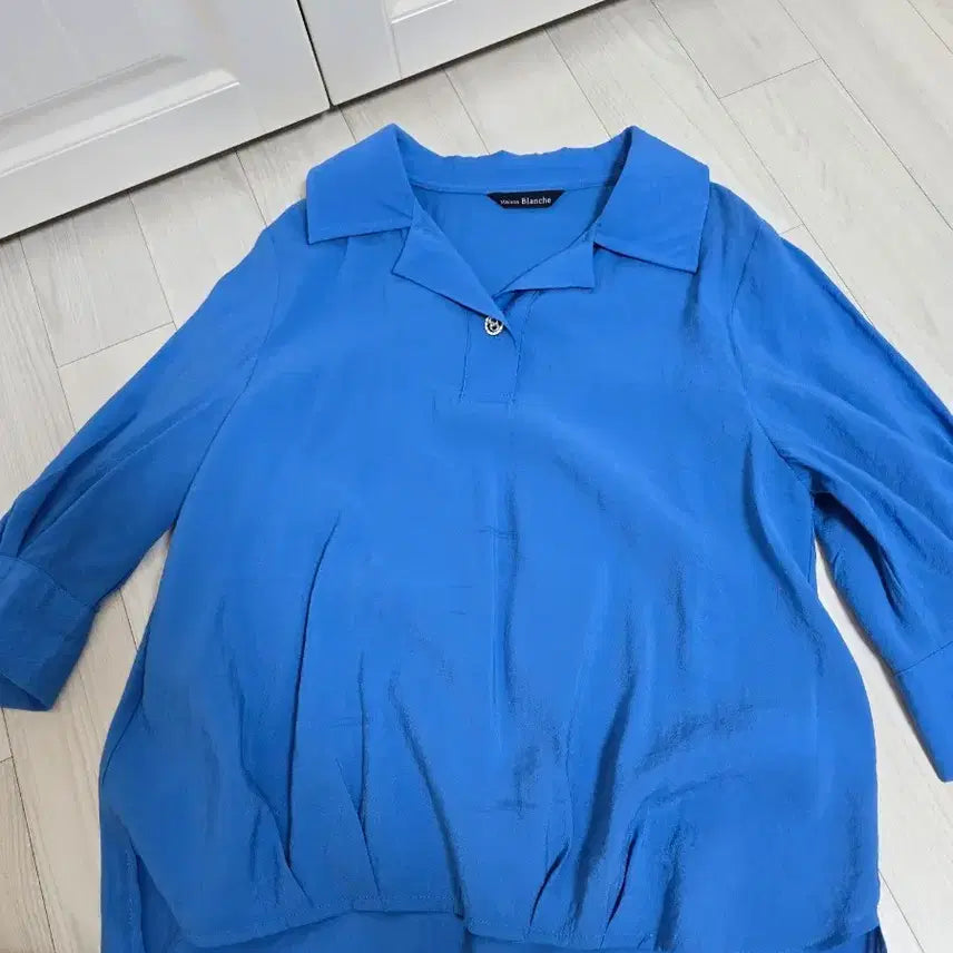 [BUNJANG] Blue Blouse Size 55 / 블루 블라우스 55