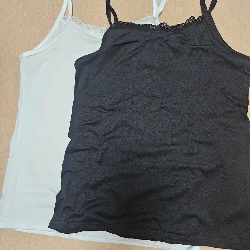 [BUNJANG] Lace Camisole Set (Black/White) / 레이스 끈나시 블랙/화이트 세트 프리사이즈