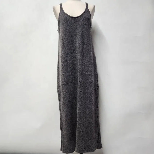 [BUNJANG] Addaboah Wool/Raccoon Blend Long Knit Sleeveless Dress Charcoal Gray / addaboah 울/라쿤 혼방 롱 니트 나시 원피스 챠콜그레이 66