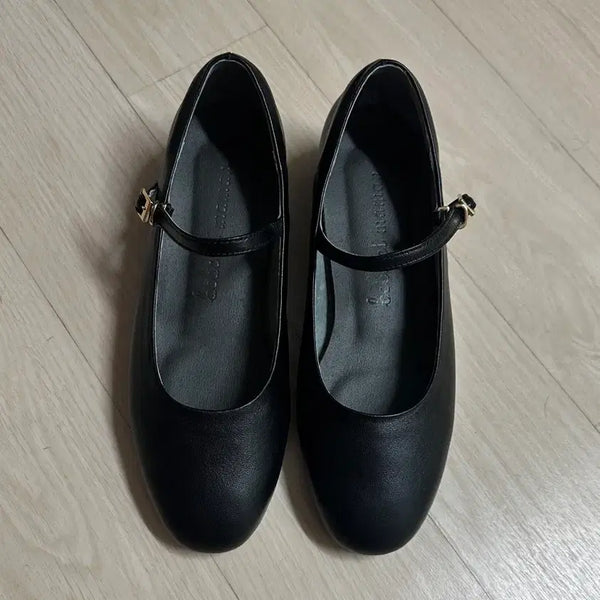 [BUNJANG] Mary Jane Handcrafted Shoes - Black Leather Heel (225 Size / 3cm Heel) / (무료배송) 새상품 메리제인 수제화 면접 하객구두(225사이즈/굽3cm)