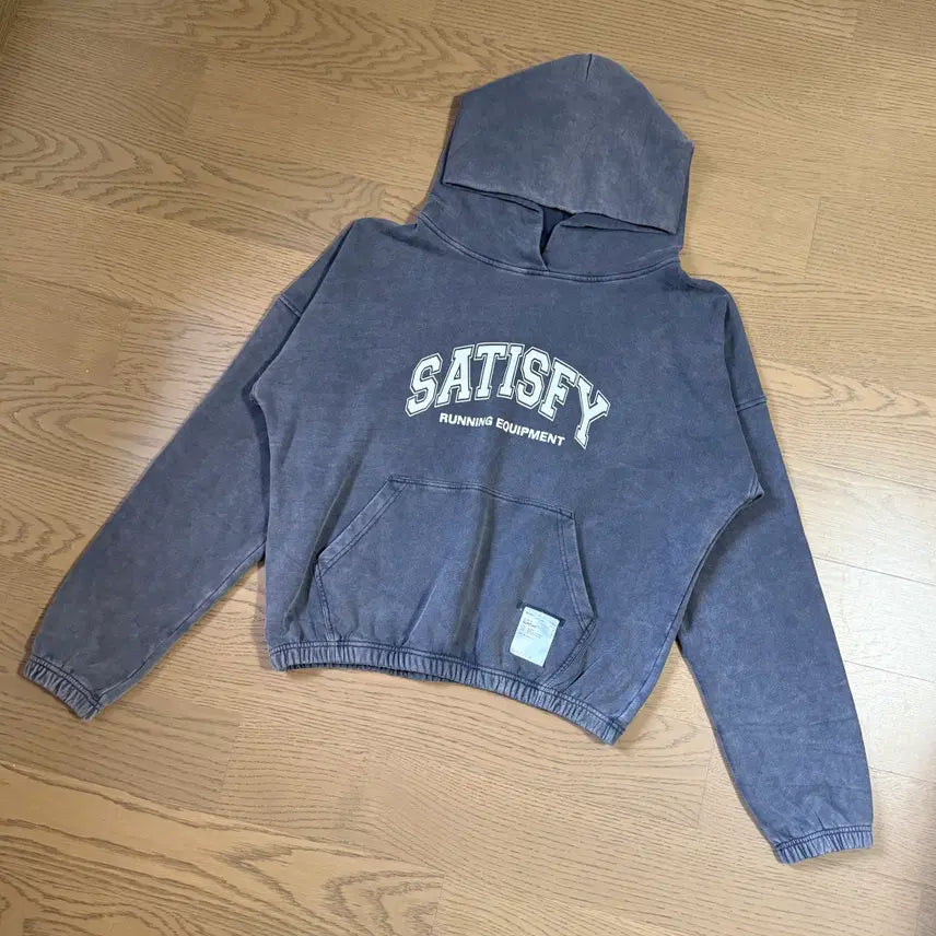 [BUNJANG] Satisfy Softshell Bleached Indigo Sweatshirt Hoodie / 새티스파이 맨투맨  소프트셀 후드 선 블리치드 인디고