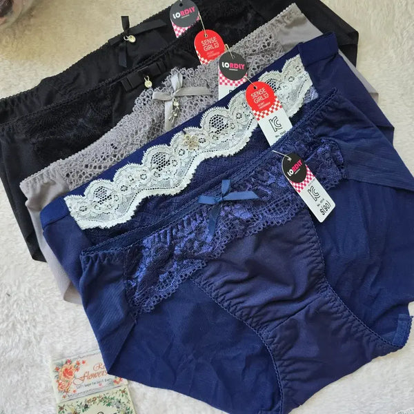 [BUNJANG] Women's Lace No-Line Panty Set (Size S/90) / 여성팬티(S)90사이즈 5장 세트 노라인 레이스 여성속옷