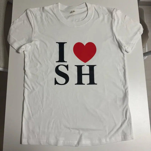[BUNJANG] I Love Shanghai Couple T-Shirt Set (New) / (새상품)아이러브상하이 반팔 티셔츠 커플 세트