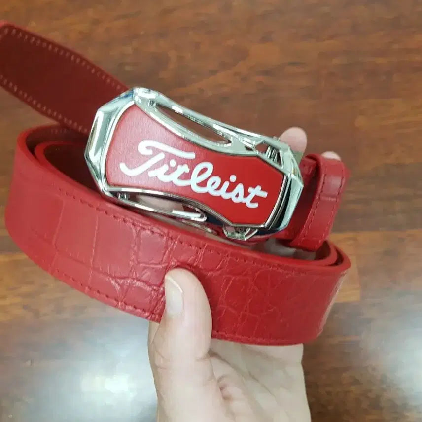 [BUNJANG] Red Leather Golf Belt / 골프 벨트 레드 새상품