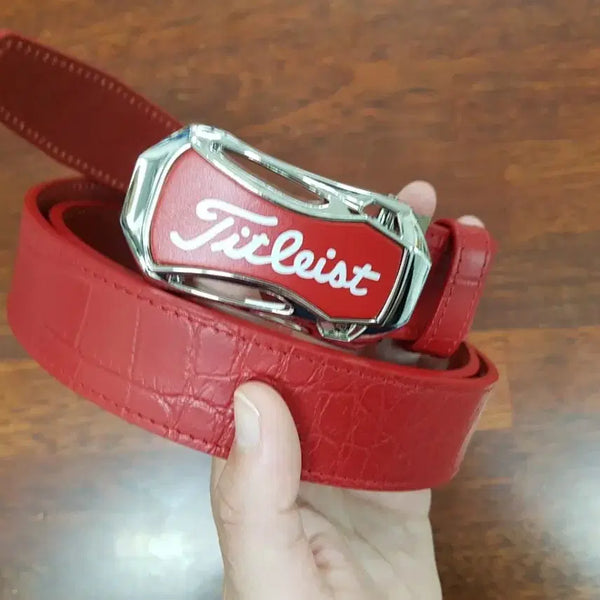 [BUNJANG] Red Leather Golf Belt / 골프 벨트 레드 새상품