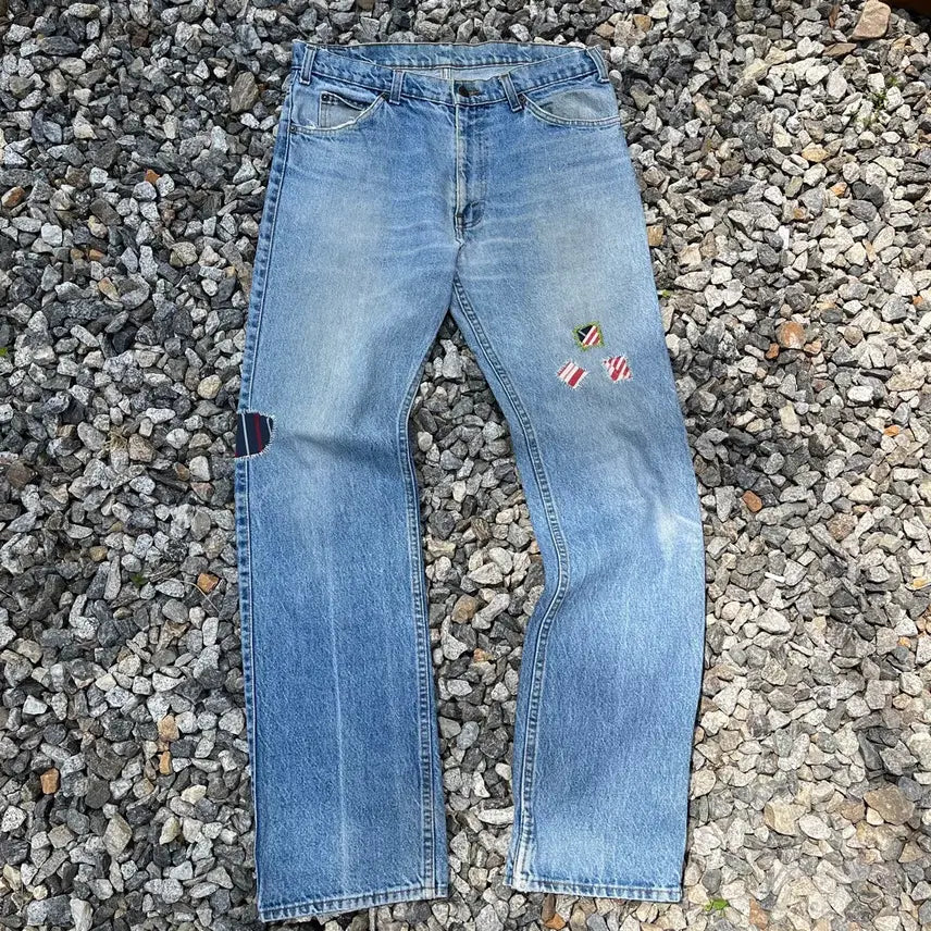 [BUNJANG] 1980s USA Vintage Levi's Rare Leather Tab Denim Jeans / 80s(USA) 레어 가죽 탭 빈티지 리바이스 (실측확인)