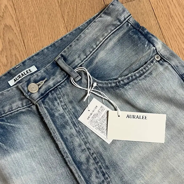 [BUNJANG] Auralee 26SS Faded Selvage Light Denim Wide Pants Bleach / [28] 26SS 페이디드 셀비지 라이트 데님 와이드 (오라리 블리치)