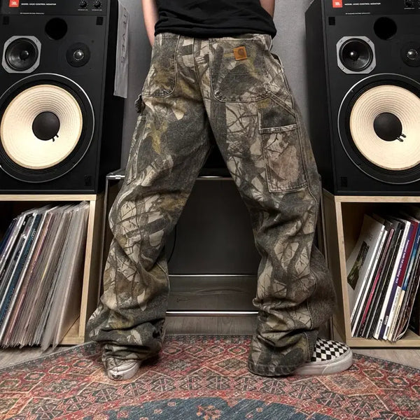 [BUNJANG] Carhartt Leather Patch Realtree Carpenter Pants / 칼하트 가죽탭 리얼트리 카펜터팬츠