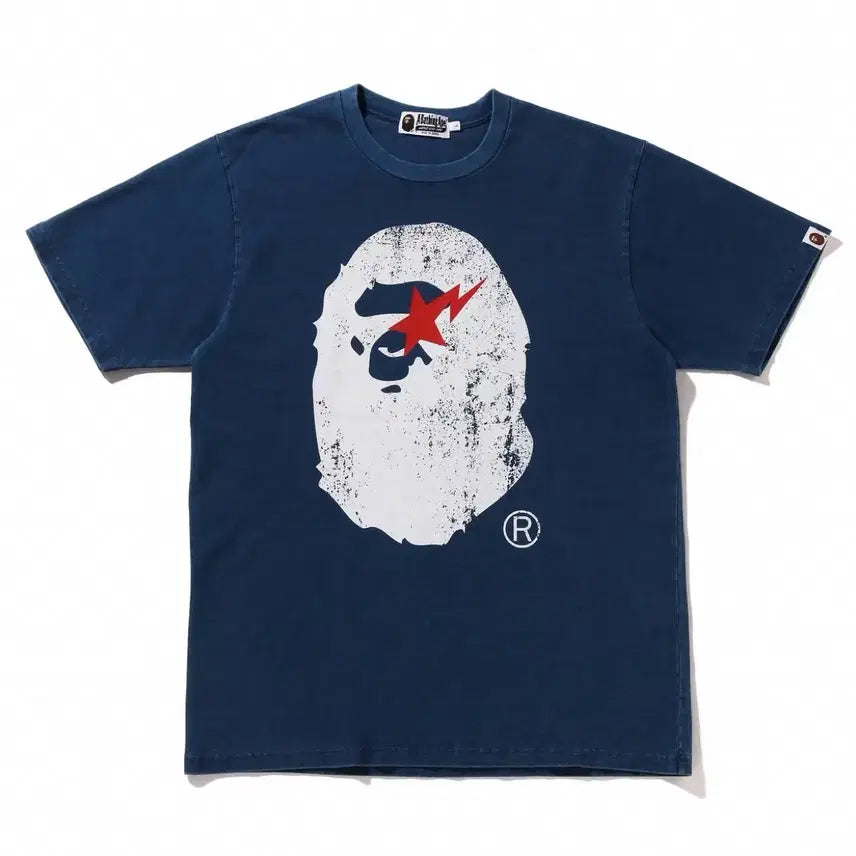 [BUNJANG] BAPE Short Sleeve T-Shirt Navy Size S / 베이프 반팔 s