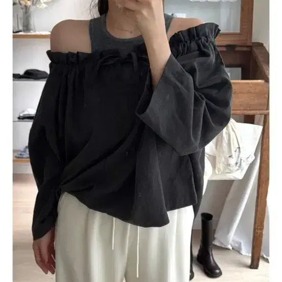 [BUNJANG] The Barns Judy Blouse Charcoal / 인더바즈 주디블라우스 차콜