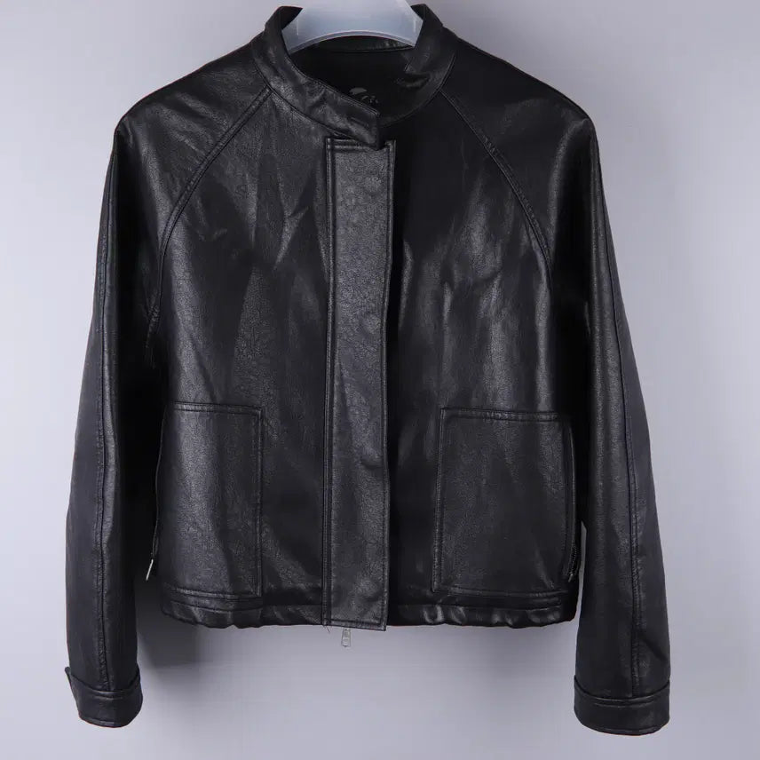 [BUNJANG] La Fete Femme Buffing Leather Jacket Black M / 라퍼지 포 우먼 버핑 레더 자켓 블랙 (M)