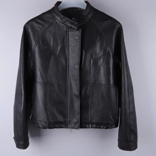 [BUNJANG] La Fete Femme Buffing Leather Jacket Black M / 라퍼지 포 우먼 버핑 레더 자켓 블랙 (M)