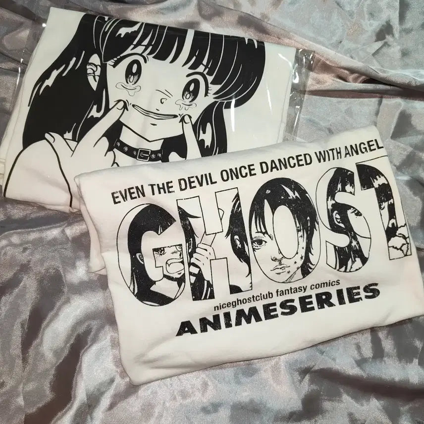 [BUNJANG] Nice Ghost Club Y2K Anime Print Short Sleeve T-Shirt (L) / [중고/택포] Y2K 무신사 나이스고스트클럽 애니메 프린팅 반팔티셔츠