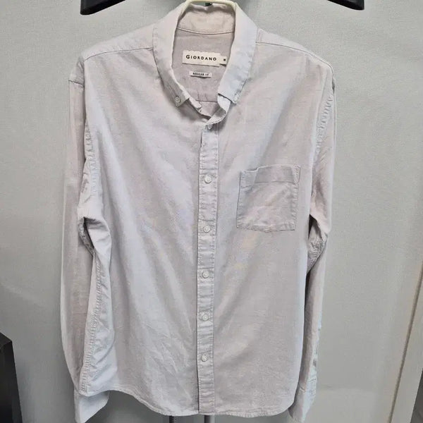 [BUNJANG] Giordano Light Grey Shirt - Size M / 지오다노 셔츠 라이트 그레이 M