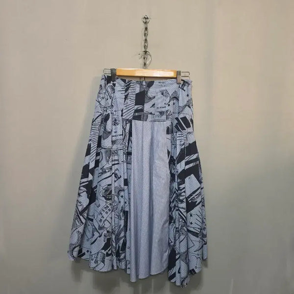 [BUNJANG] TIME Graphic Flare Skirt / 타임 그래픽 플레어 스커트