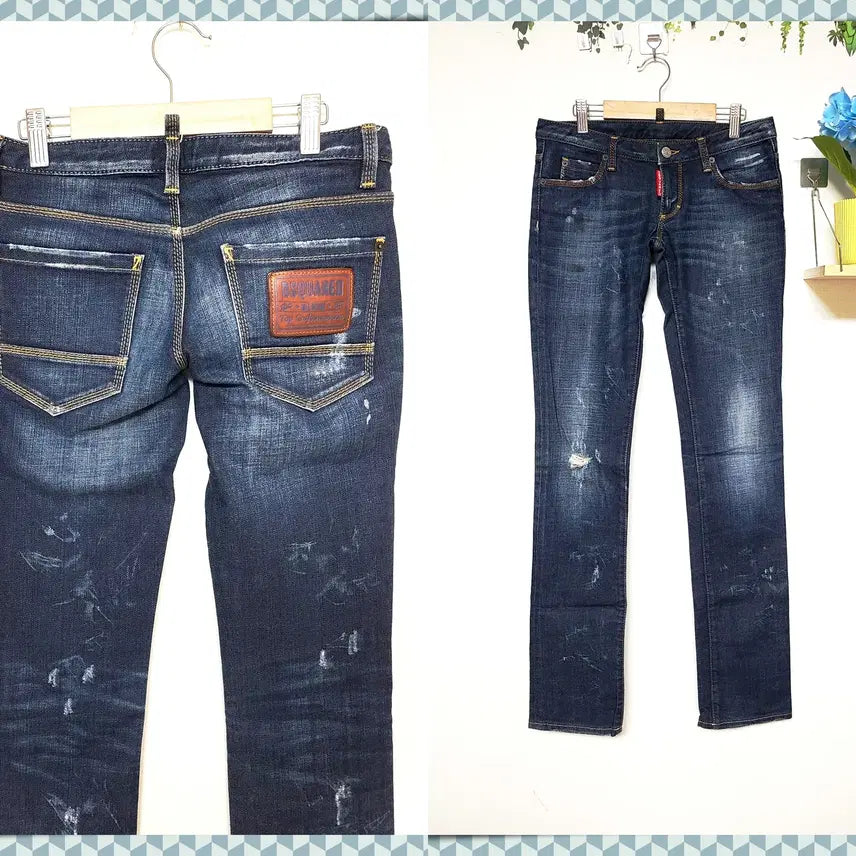 [BUNJANG] DSQUARED2 Distressed Straight Leg Denim Pants / 디스퀘어드2 디스트로이드 스트레이트 데미지데님팬츠 24인치 25인치 인디