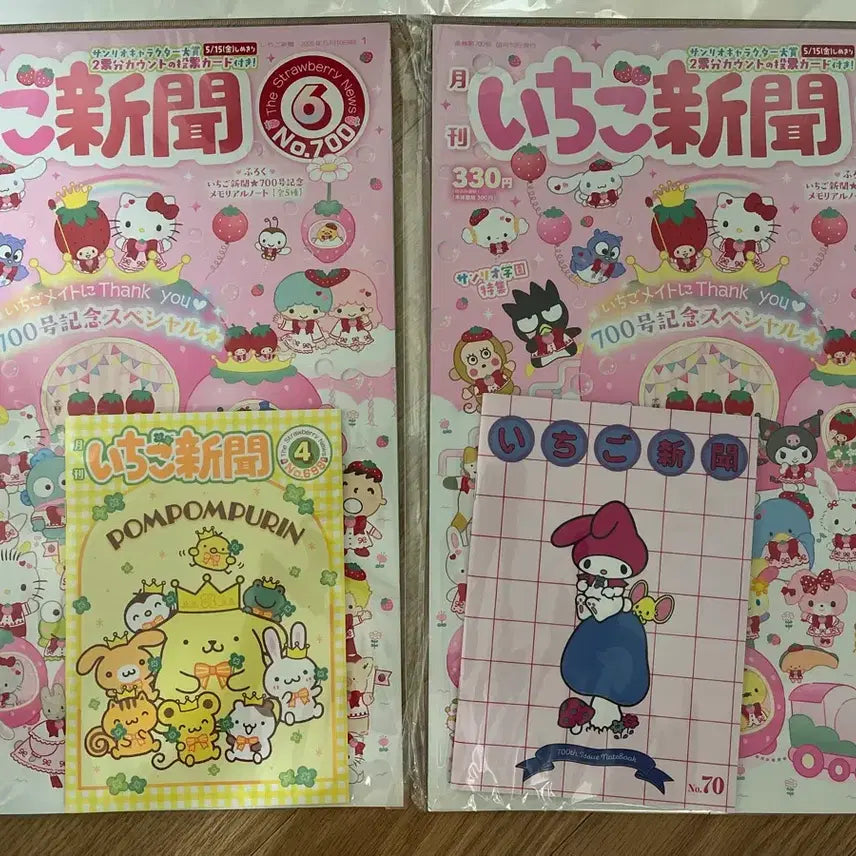 [BUNJANG] Sanrio Ichigo Shinbun Memorial Notebook Appendix / 26년 6월호 산리오 월간 이치고신문 메모리얼 노트 부록