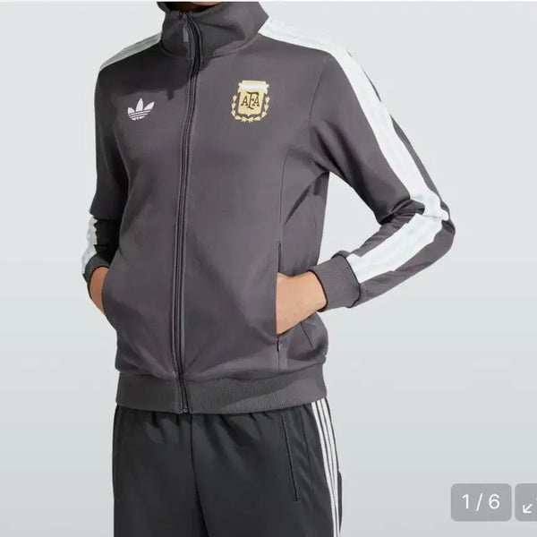 [BUNJANG] Adidas Argentina Beckenbauer Track Top - Dark Grey / 아르헨티나 베켄하우어 트랙탑 - 다크그레이 / IU2155