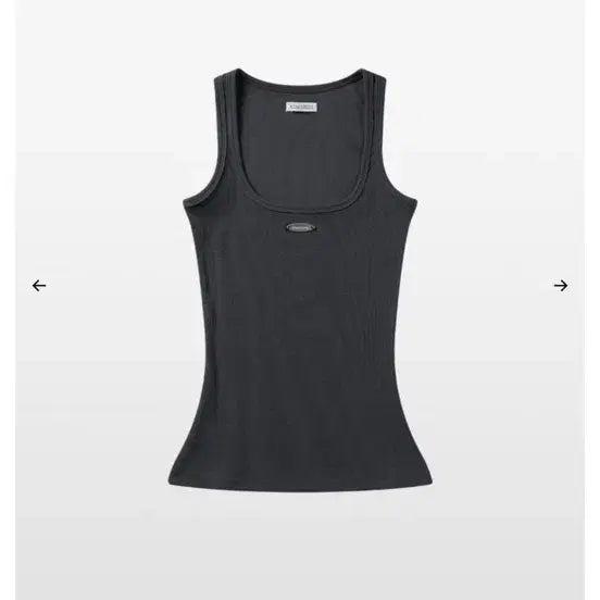 [BUNJANG] Kim Seoul Wide Metal Logo Sleeveless Top Charcoal / 킴서울 와이드 메탈 로고 나시 차콜