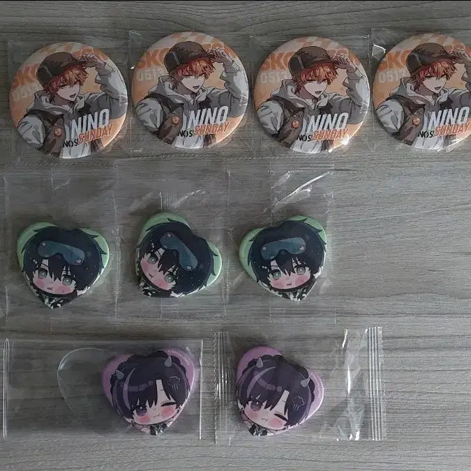 [BUNJANG] Skshism Nino Robo Oto Heart Can Badge Pin Set / 스코시즘 캔뱃지 핀뱃지 니노 로보 오토