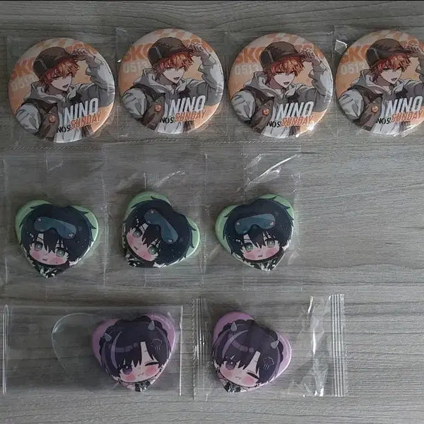 [BUNJANG] Skshism Nino Robo Oto Heart Can Badge Pin Set / 스코시즘 캔뱃지 핀뱃지 니노 로보 오토
