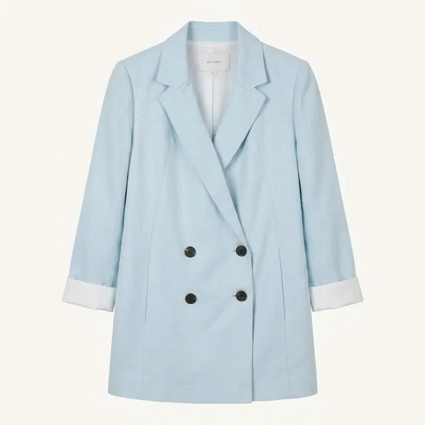 [BUNJANG] ON&ON Sky Blue Double-Button Jacket (Size 55-66) / 온앤온 하늘색 더블 버튼 자켓 55~66