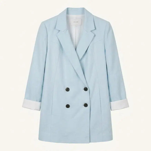 [BUNJANG] ON&ON Sky Blue Double-Button Jacket (Size 55-66) / 온앤온 하늘색 더블 버튼 자켓 55~66