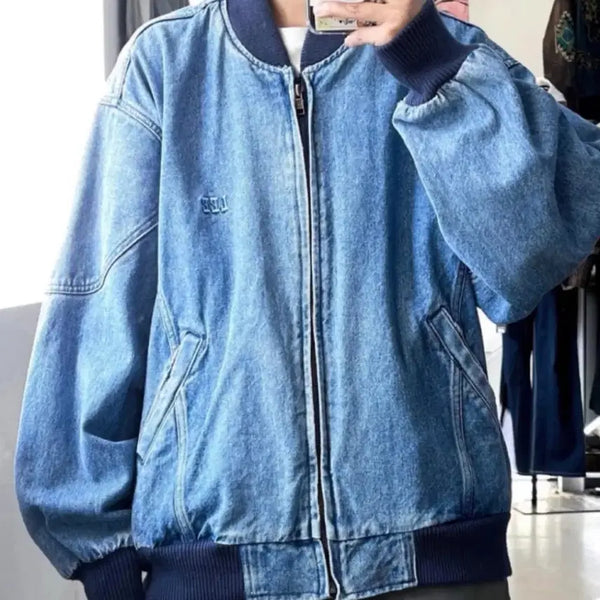 [BUNJANG] Lee 90s Spellout Denim Blouson Jacket / LEE(리) 90s 쌍방울 스펠아웃 데님 블루종 자켓