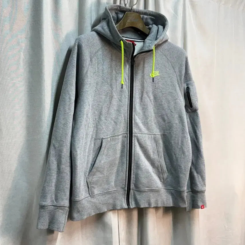 [BUNJANG] Nike Swoosh Hooded Zip-Up Jacket Grey / [XL] 나이키 스우시 후드 집업 그레이