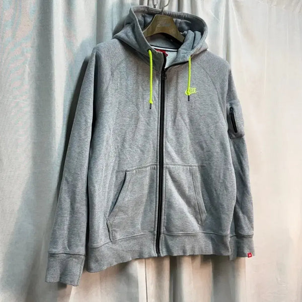 [BUNJANG] Nike Swoosh Hooded Zip-Up Jacket Grey / [XL] 나이키 스우시 후드 집업 그레이