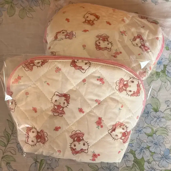 [BUNJANG] Hello Kitty Rose Handmade Pouch / 헬로키티 장미 핸드메이드 파우치