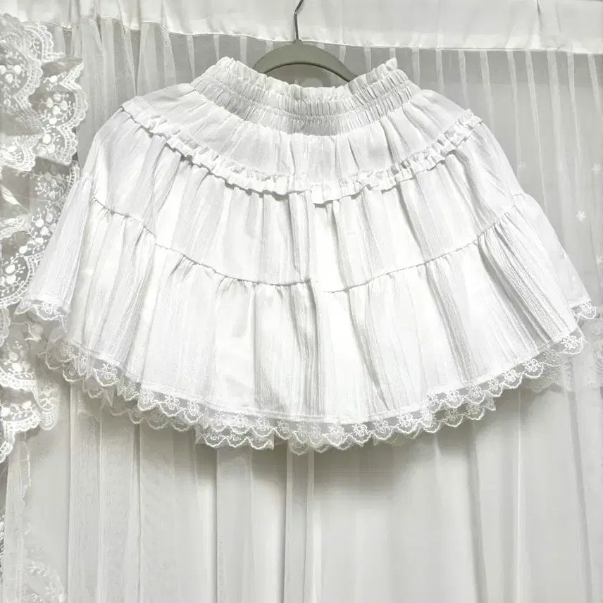 [BUNJANG] Kool Kitten Frill Skirt White / Kool kitten 쿨키튼 프릴 스커트 화이트