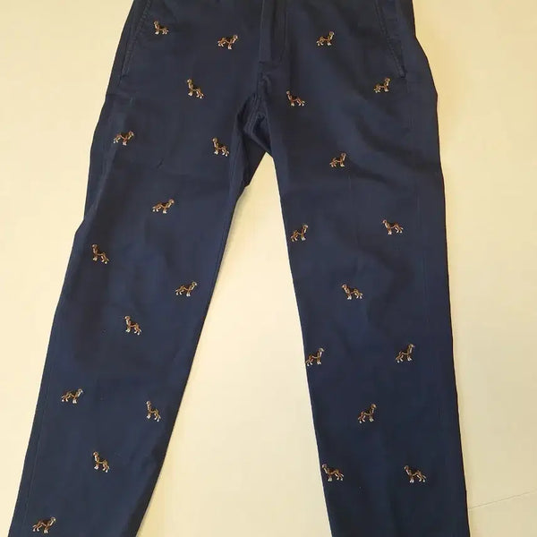 [BUNJANG] Polo Ralph Lauren Embroidered Cotton Pants Navy / 폴로 자수 팬츠
