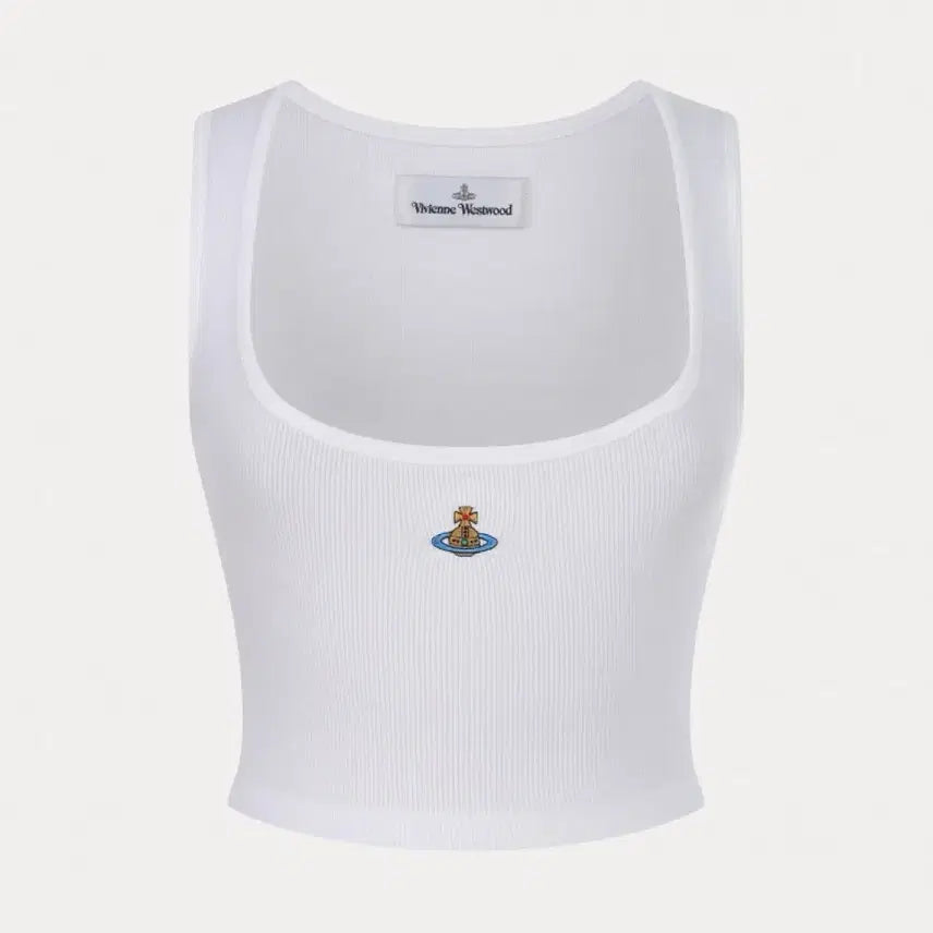 [BUNJANG] Vivienne Westwood White Embroidered Logo Top / 새상품) 비비안웨스트우드 화이트 자수 로고 탑