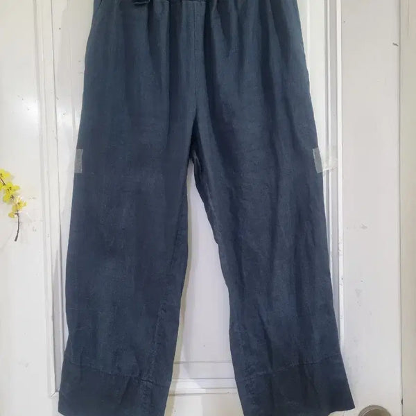 [BUNJANG] Linen 100% Banding Straight Leg Pants / 여름 시원한  곤색.  고급스러운 마 린넨100 밴딩  일자통바지