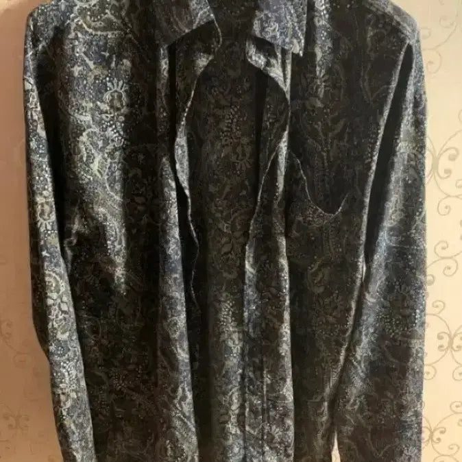 [BUNJANG] Krunky Youth Navy Paisley Pattern Shirt / 크런키 유스 네이비 페이즐리패턴 셔츠남방