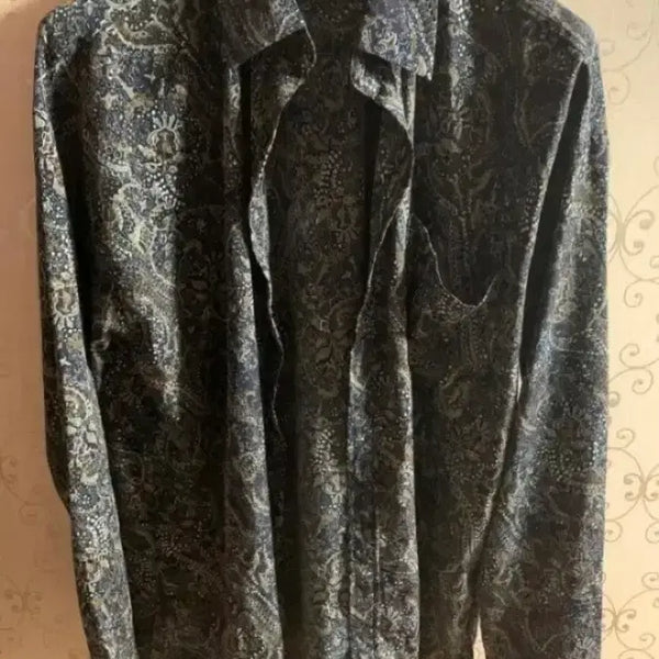 [BUNJANG] Krunky Youth Navy Paisley Pattern Shirt / 크런키 유스 네이비 페이즐리패턴 셔츠남방