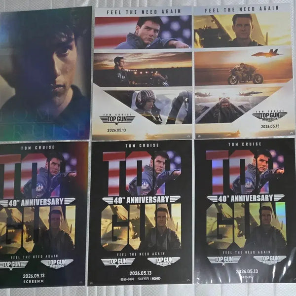 [BUNJANG] Top Gun 40th Anniversary Poster Set (5 Types) / 탑건 40주년 기념 포스터 5종 톰 크루즈 기획전 포스터 일괄