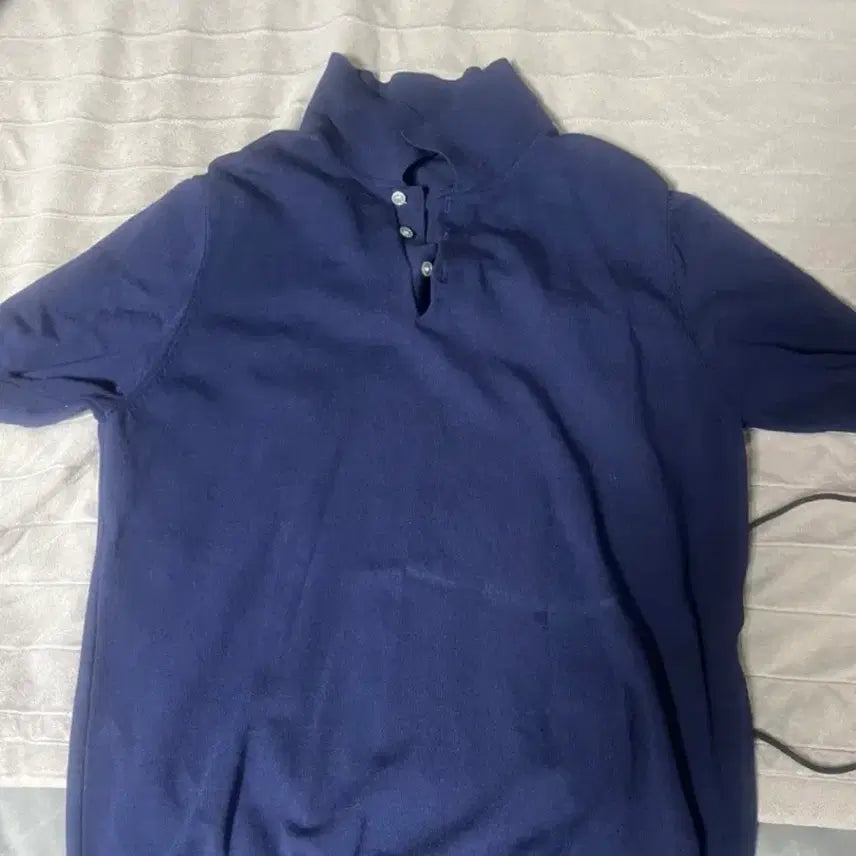 [BUNJANG] Men's Short Sleeve Knit Polo L Navy / 남자반팔카라니트