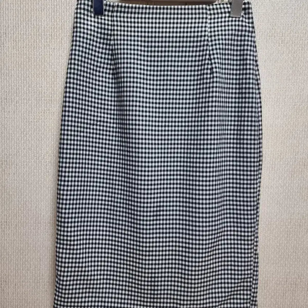 [BUNJANG] Gingham Check Pencil Skirt / (새상품) 옷가게정리 여름스커트 고방체크 흰검 S~M, L