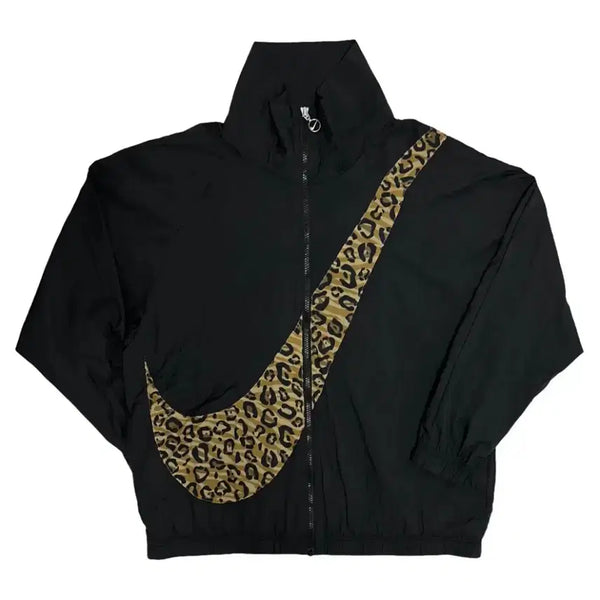 [BUNJANG] Nike Leopard Swoosh Windbreaker Jacket Black / 나이키 레오파드 스우시 바람막이 블랙