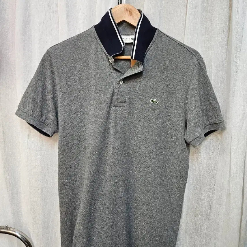 [BUNJANG] Lacoste Short Sleeve Polo Shirt Grey / 라코스테 반팔 카라티 그레이